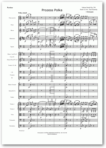 STRAUSS, Johann - Prozess Polka (Orchester)
