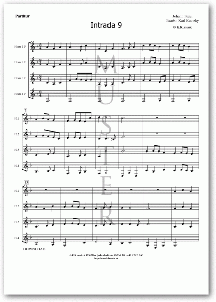 PEZEL, Johann - Intrada 09 (Hornquartett)