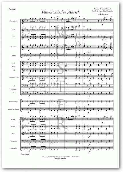 STRAUSS, Johann und Josef - Vaterländischer Marsch (Orchester)