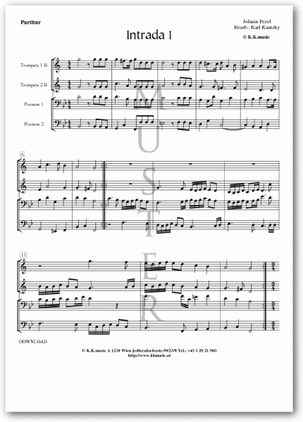 PEZEL, Johann - Intrada 01 (Blechbläserquartett)