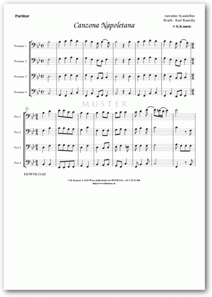 SCANDELLUS, Antonius - Canzona Napoletana (Posaunenquartett)