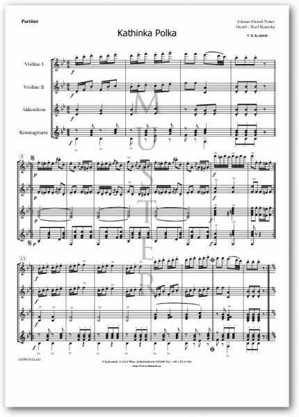 STRAUSS, Johann Vater - Kathinka Polka (Schrammelquartett)
