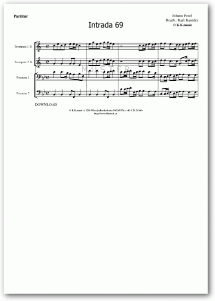 PEZEL, Johann - Intrada 69 (Blechbläserquartett)