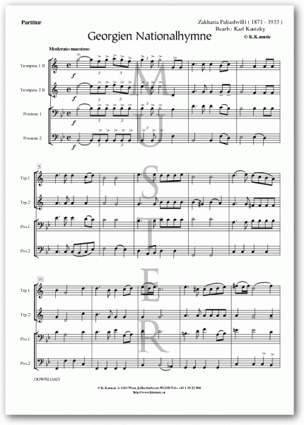 PALIASHVIL,I Zakharia - Georgien Nationalhymne (Blechbläserquintett)