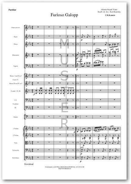 STRAUSS, Johann Vater - Furioso Galopp (Orchester)