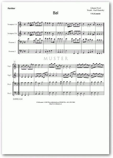 PEZEL, Johann - Bal (Blechbläserquartett)