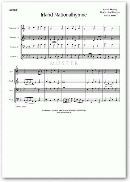 IRLAND Nationalhymne - HEENEY, Patrick (Blechbläserquartett)