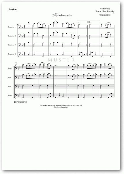 VOLKSWEISE - Hirtenweise - Weihnachten (Posaunenquartett)