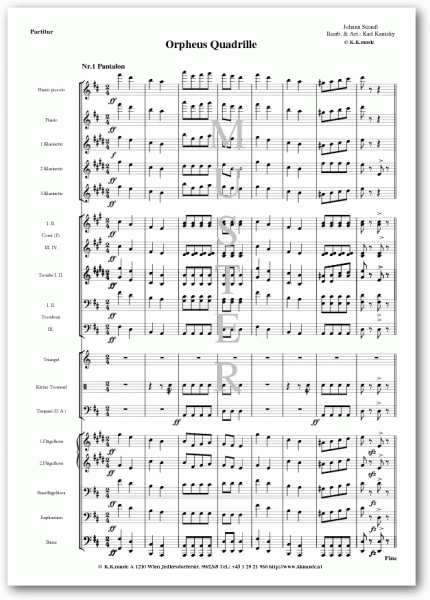 STRAUSS, Johann - Orpheus Quadrille (Blasmusik)