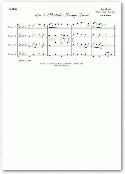 TRADITIONAL - In der Stadt des Königs David - Weihnachten (Posaunenquartett)