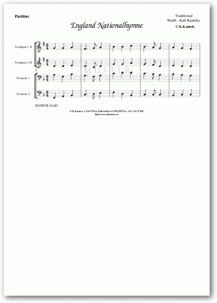 England Nationalhymne - TRADITIONAL (Blechbläserquartett)