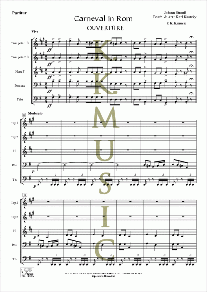 STRAUSS, Johann - Carneval in Rom (Ouvertüre) (Blechbläserquintett)