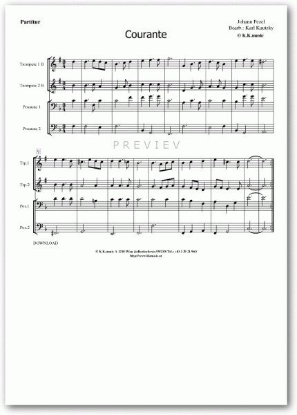 PEZEL, Johann - Courante (Blechbläserquartett)