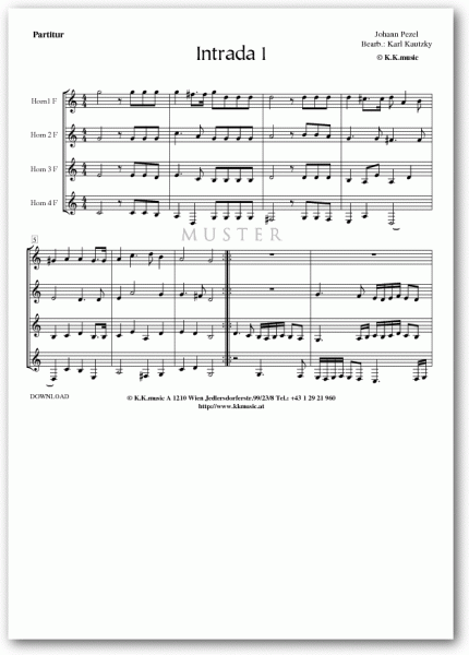 PEZEL, Johann - Intrada 01 (Hornquartett)