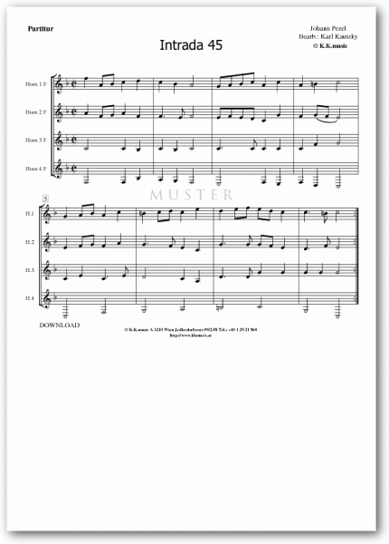 PEZEL, Johann - Intrada 45 (Hornquartett)
