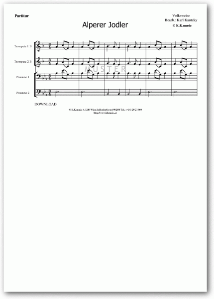 VOLKSWEISE - Alperer Jodler (Blechbläserquartett)