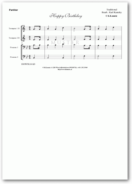 TRADITIONAL - Happy Birthday (Blechbläserquartett)