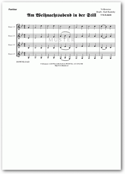 VOLKSWEISE - Am Weihnachtsabend in der Still - Weihnachten (Hornquartett)