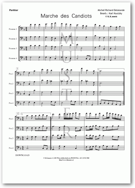 DELALANDE, Michel Richard - Marche des Candiots (Posaunenquartett)