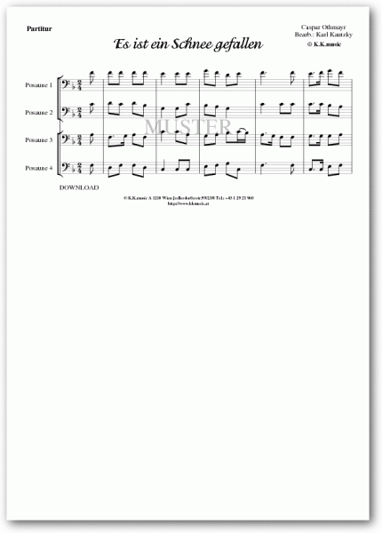 OTHMAYR, Caspar - Es ist ein Schnee gefallen - Weihnachten (Posaunenquartett)