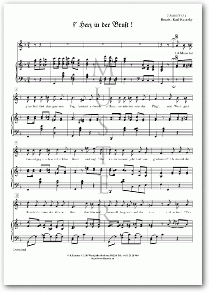 SIOLY, Johann - S´ Herz in der Brust (Klavier)