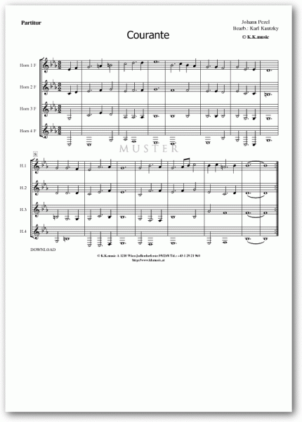 PEZEL, Johann - Courante (Hornquartett)