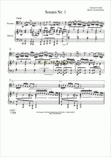 VIVALDI, Antonio - Sonata Nr. 1 (Posaune - Klavier)