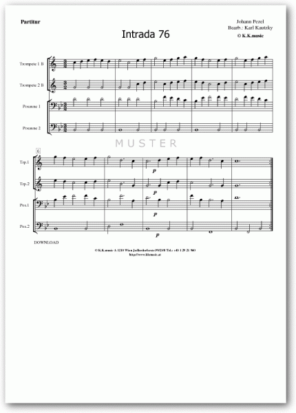 PEZEL, Johann - Intrada 76 (Blechbläserquartett)