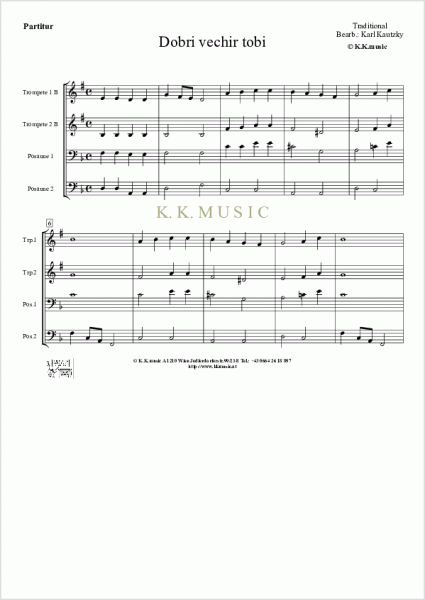 TRADITIONAL - Dobry vechir tobi - Weihnachten (Blechbläserquartett)