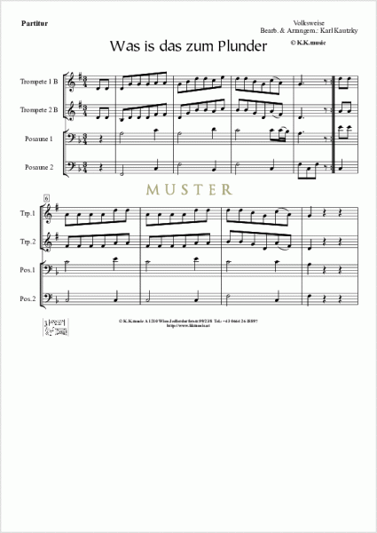 VOLKSWEISE - Was is das zum Plunder - Weihnachten (Blechbläser Quartett)