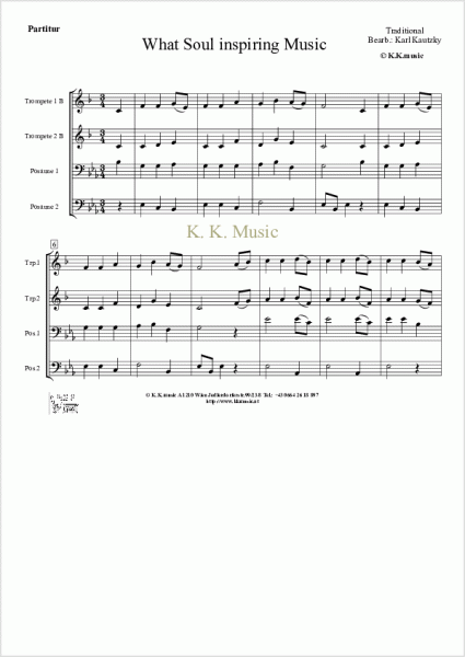 TRADITIONAL - What Soul inspiring Music - Weihnachten (Blechbläserquartett)