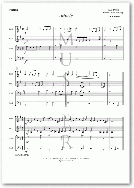 POSCH, Isaac - Intrade (Blechbläserquartett)
