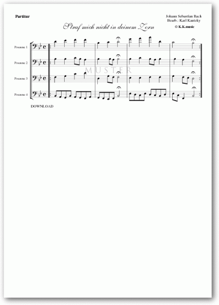 BACH, Johann Sebastian - Straf mich nicht in deinem Zorn (Posaunenquartett)