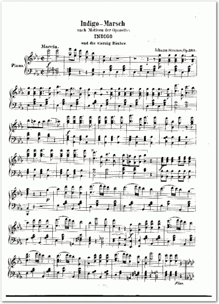 STRAUSS, Johann - Indigo Marsch (Klavier)