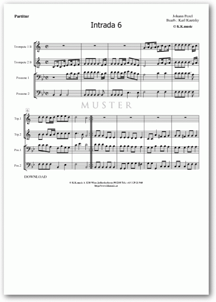 PEZEL, Johann - Intrada 06 (Blechbläserquartett)