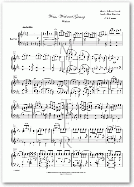 STRAUSS, Johann - Wein Weib und Gesang (Klavier)