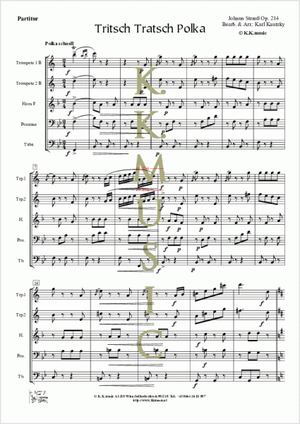 STRAUSS, Johann - Tritsch Tratsch (Blechbläserquintett)