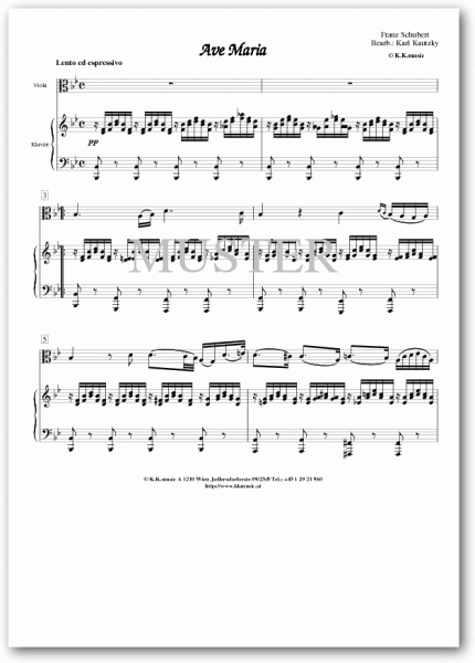 SCHUBERT, Franz - Ave Maria (Viola - Klavier)