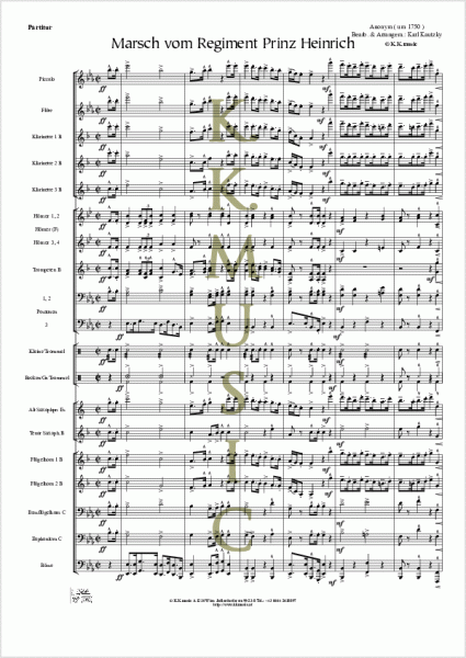ANONYM - Marsch vom Regiment Prinz Heinrich (Blasmusik)