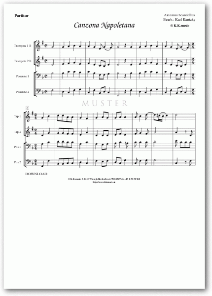 SCANDELLUS, Antonius - Canzona Napoletana (Blechbläserquartett)