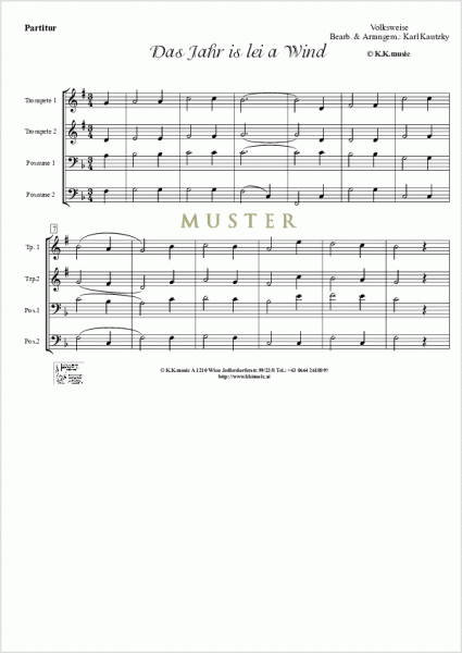 VOLKSWEISE - Das Jahr is lei a Wind - Weihnachten (Blechbläser Quartett)