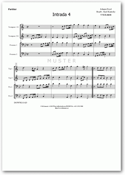 PEZEL, Johann - Intrada 04 (Blechbläserquartett)