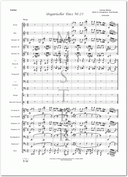 BRAHMS, Johannes - Ungarischer Tanz Nr. 21 (Blasmusik)