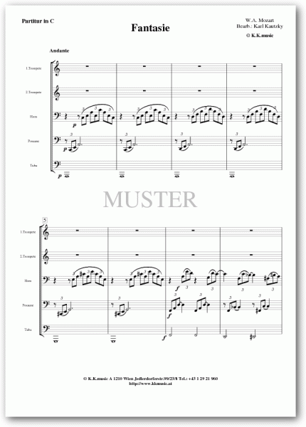 MOZART, Wolfgang Amadeus - Fantasie (Blechbläser Quintett)