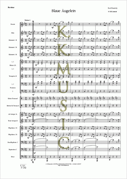 KAUTZKY, Karl - Blaue Äugelein (Blasmusik)