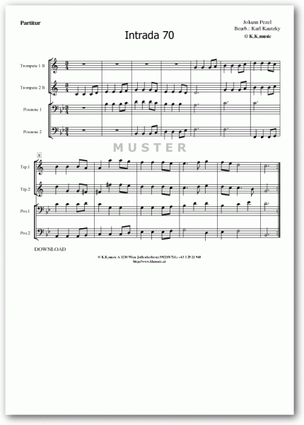 PEZEL, Johann - Intrada 70 (Blechbläserquartett)