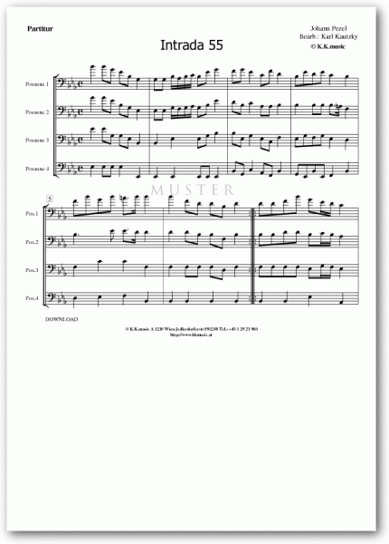 PEZEL, Johann - Intrada 55 (Posaunenquartett)