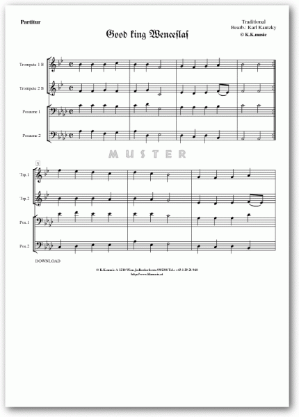 TRADITIONAL - Good king Wenceslas - Weihnachten (Blechbläserquartett)