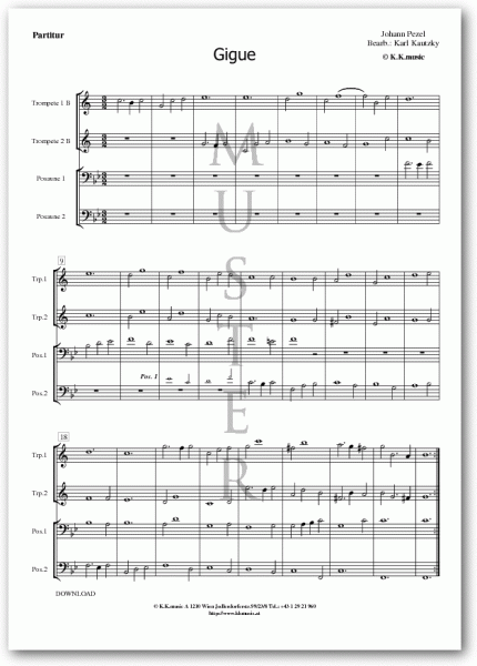 PEZEL, Johann - Gigue (Blechbläserquartett)