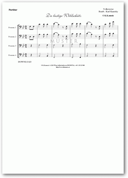 VOLKSWEISE - Da lustige Wildschütz (Posaunenquartett)